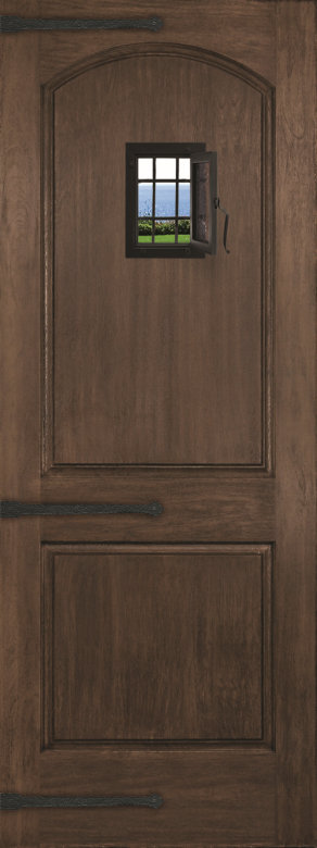 Rustic Door with Hinge Straps and Speakeasy