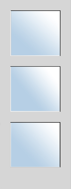 #8433 MDF Primed w/ Clear Flat Glass Shaker Panel Interior Door