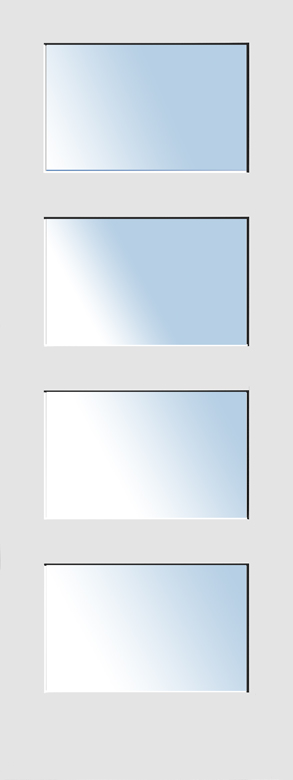 #8444 MDF Primed w/ Clear Flat Glass Shaker Panel Interior Door
